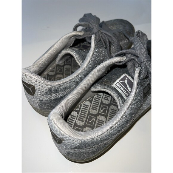 PUMA Shoes Mens 9 Basket Athletic Low Top Knit Sneakers 363087-01 Gray Fabric - Picture 4 of 7